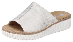 Rieker Slippers sleehak, zomerschoen, slippers met jute-omranding aan ...