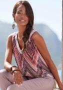 Lascana Tanktop met alloverprint en v-hals, zomers blousetop