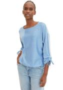 Tom Tailor Denim Shirt met 3/4 mouwen in fijne rib-look
