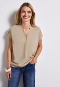STREET ONE Blouse met korte mouwen Hals met split
