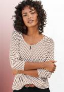 Vivance Shirt met ronde hals Met goudkleurige sierknop bij de hals