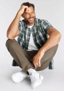 Man's World Overhemd met korte mouwen met kleine print op de borst
