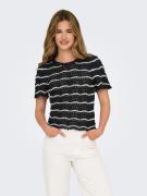 Only Trui met korte mouwen ONLANNASOFIA LIFE SS STRIPE O-NECK KNT