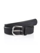 MONTI Leren riem Pavia van nubuckleer met glanzende gesp - 3,5 cm bree...