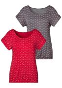 Lascana T-shirt Met kleine cut-out op de mouw (Set van 2)