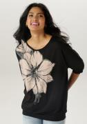 Aniston SELECTED Shirt met vleermuismouwen met grote bloemenprint aan ...