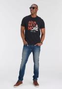 DELMAO T-shirt Korte mouw, bedrukt, ronde hals, van katoen
