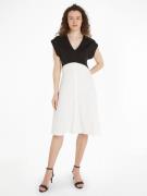Tommy Hilfiger Jerseyjurk SHINY INTERLOCK V-NK NS KNEE DRS