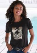 Vivance T-shirt Met goudkleurig glanzend folieprint