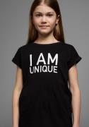 KIDSWORLD T-shirt Met spreuk: I AM UNIQUE korte mouwen, wijd gesneden,...