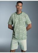 Trigema Pyjama TRIGEMA korte pyjama in fruitig kiwi-design (1-delig)
