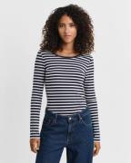 Gant Shirt met lange mouwen SLIM STRIPED 1X1 RIBBED LS T-SHIRT