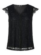 pieces Kanten top PCOLLINE SL LACE V-NECK TOP WVN NOOS