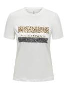 Only Shirt met korte mouwen ONLTANYA LIFE REG S/S LEO PRINT TOP JRS