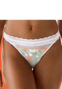 Lascana String met delicate bloemen borduursel en elastische kantband