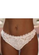 Lascana String van edele geborduurde kant en zij jacquard kantinzetten