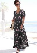 Vivance Maxi-jurk met bloemenprint en lichte pofmouwen, zomerjurk, cas...