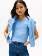 Tommy Hilfiger T-shirt ESSENTIAL RIB TOP met babylockranden en borduur...