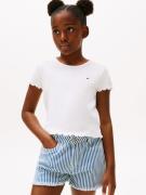 Tommy Hilfiger T-shirt ESSENTIAL RIB TOP met babylockranden en borduur...