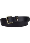 Levi's® Leren riem Calypso met vierkante sluiting en goudkleurige afwe...