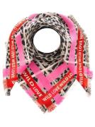 Zwillingsherz Modieus sjaaltje Vierkant "Wild Love" met opdruk en leop...