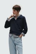 Marc O'Polo Poloshirt met lange mouwen Heavy Jersey-Woven met sportief...