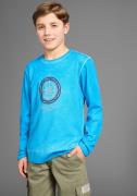 DELMAO Shirt met lange mouwen Modisch gewassen shirt