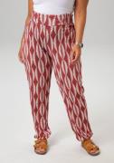 Aniston PLUS Comfortbroek met grafische bladeren bedrukt
