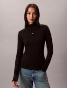 Calvin Klein Shirttop LS WOVEN LABEL TURTLENECK