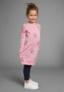 KIDSWORLD Sweatjurk Sterren-all-over jurk voor kleine meisjes