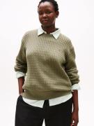 Tommy Hilfiger Curve Gebreide trui CRV CO CABLE FINE GG C-NK LS SWT