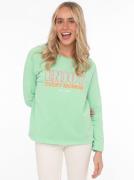 Zwillingsherz Sweatshirt Enjoy met used-look randen en borduursel