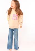 Zwillingsherz Hoodie Alissa-Kids met "smile"-opdruk in neonkleur en ge...