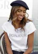 Vivance T-shirt Met frontdruk "Bonjour" in een zachte katoenkwaliteit