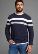Man's World Trui met ronde hals Tot maat 5 XL in gemêleerde look