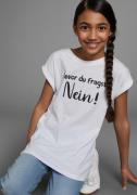 KIDSWORLD T-shirt Bevor Du fragst: NEIN! Korte mouwen, met print, rond...