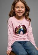 KIDSWORLD Shirt met lange mouwen Regenboog pailletten-applicatie Lange...