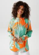 Aniston CASUAL Blouse zonder sluiting met grootvlak bladerenprint in b...