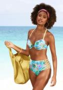 Venice Beach Push-upbikinitop Hanni met tropische print en gele detail...