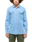 MUSTANG Overhemd met lange mouwen Style Duver Jeanslook met aangebrach...