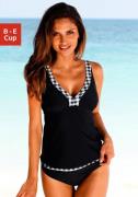 Lascana Beugeltankini met ruit-contrastdetails aan broek en top