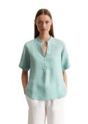 Marc O'Polo Blouse met korte mouwen puur linnen, rugpas met geplooid p...
