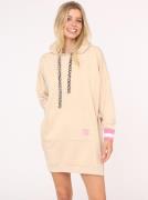 Zwillingsherz Sweatjurk Wild Free met capuchon, zak, leo-detail en gro...