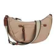 camel active Handtas Bari van hoogwaardig mat nylon met gestreept gewe...