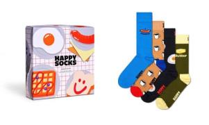 Happy Socks Lange sokken met leuke ontbijt-motieven (Set van 4)