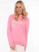 Zwillingsherz Hoodie Geluk met tekst geluk en kangoeroezakken