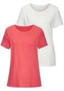Vivance T-shirt Met modieuze contrastborduursel (Set van 2)