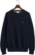 Gant Trui met ronde hals COTTON PIQUE C-NECK met logoborduursel op bor...