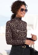 Lascana Colshirt met dierenprint, jersey shirt, modieus basic
