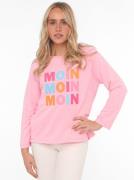 Zwillingsherz Sweatshirt MOIN MOIN MOIN met used-look randen en noords...